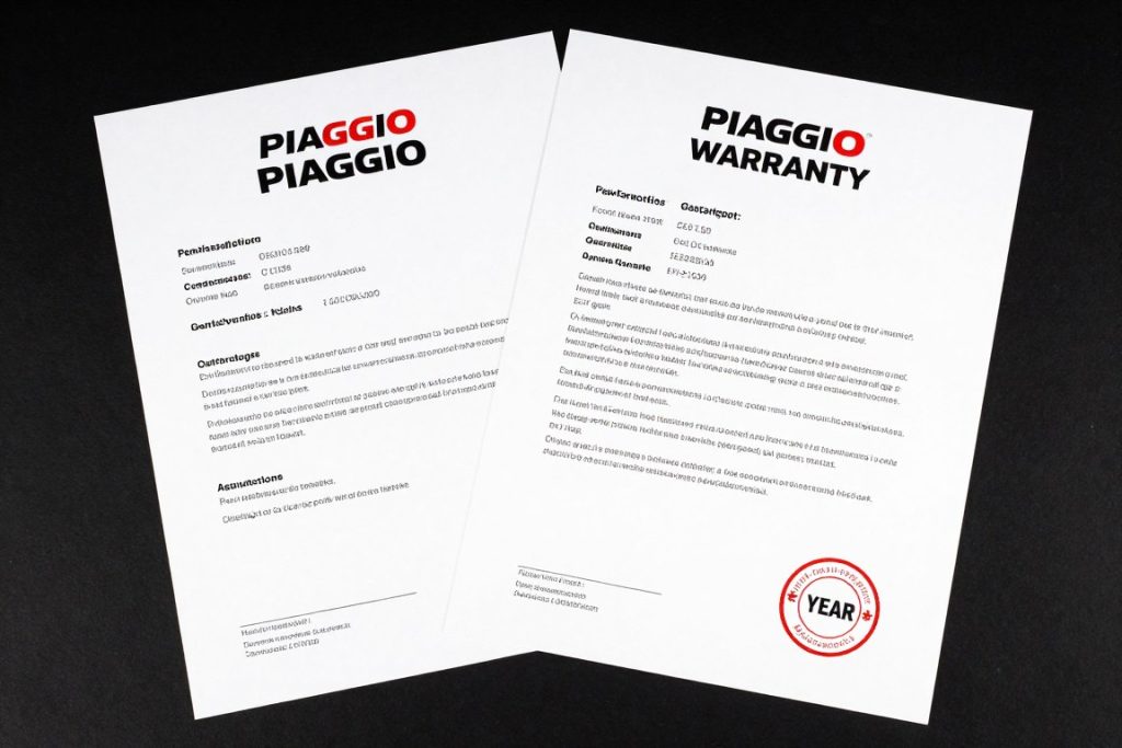 Certificado garantía PIAGGIO repuestos originales maicosport Chile