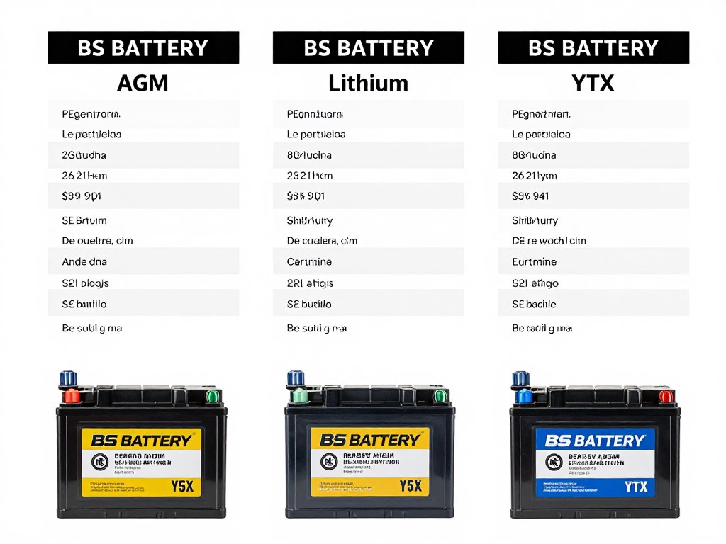 Comparación tipos baterías BS BATTERY AGM litio convencional