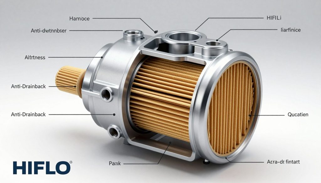 Filtro aceite HIFLO con válvula anti-retorno instalado