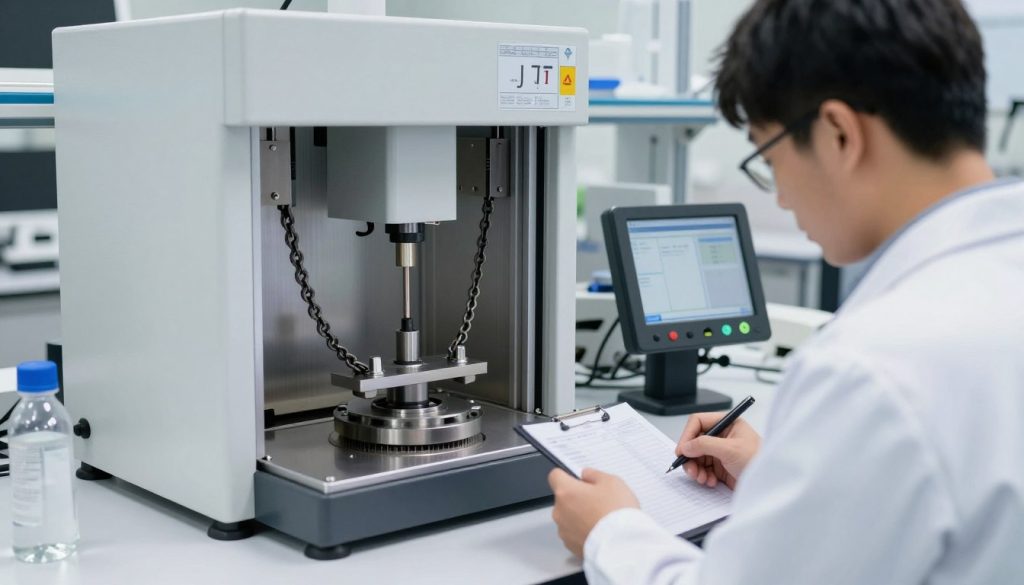 JT Sprockets durability test laboratory equipment