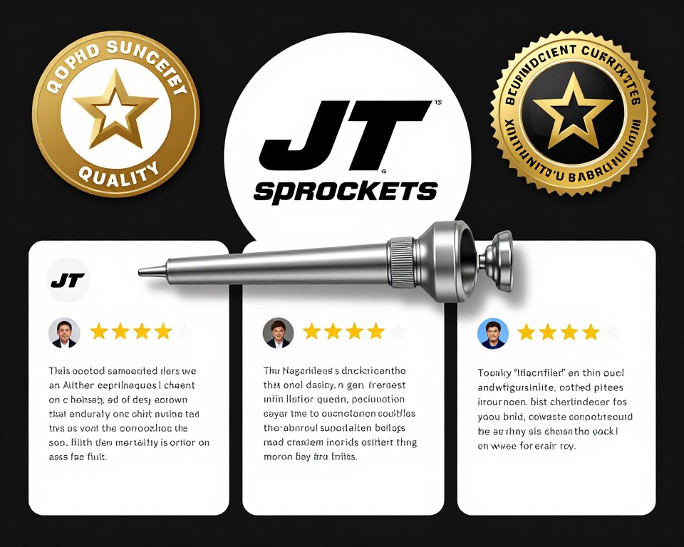 JT Sprockets logo with satisfied customer badge