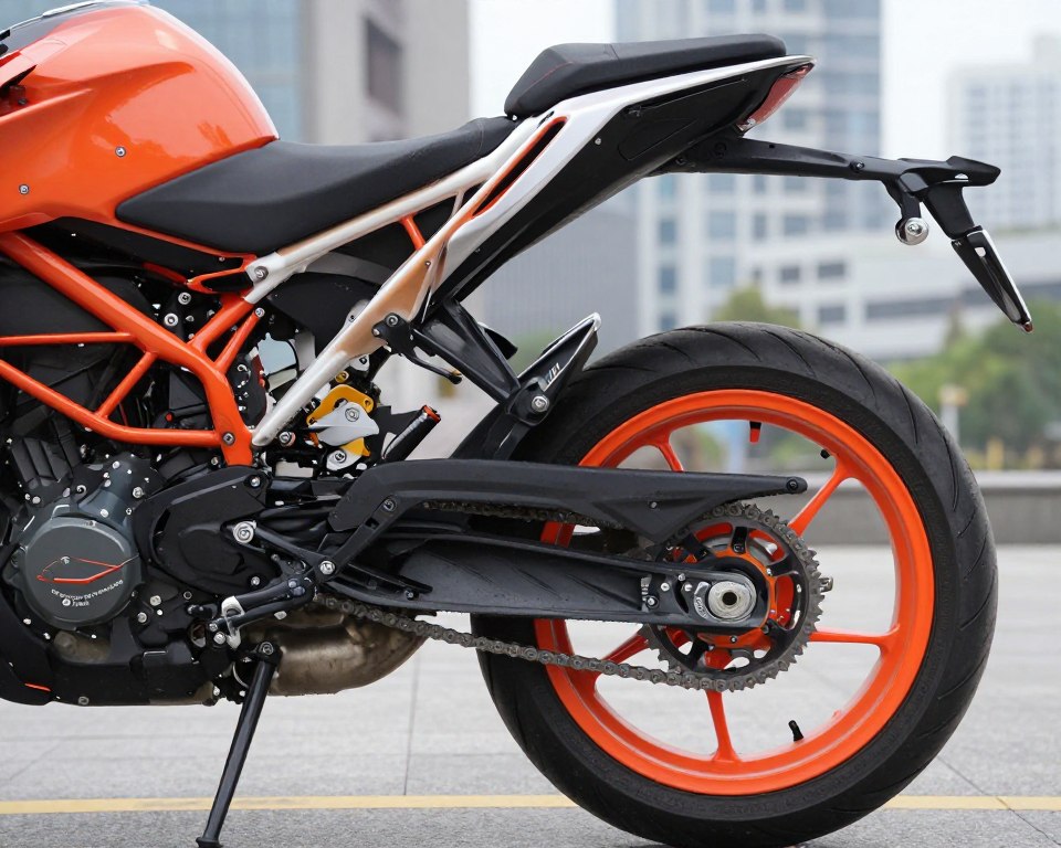 KTM Duke 390 urban setting with JT sprockets