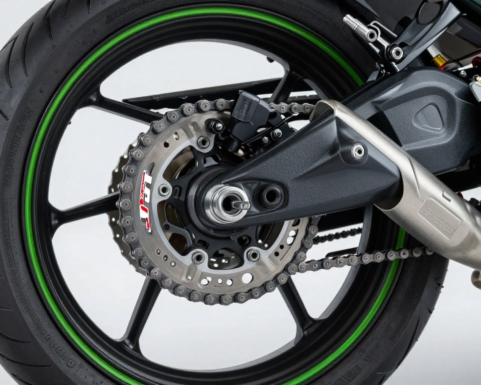 Kawasaki Ninja 650 drivetrain close-up
