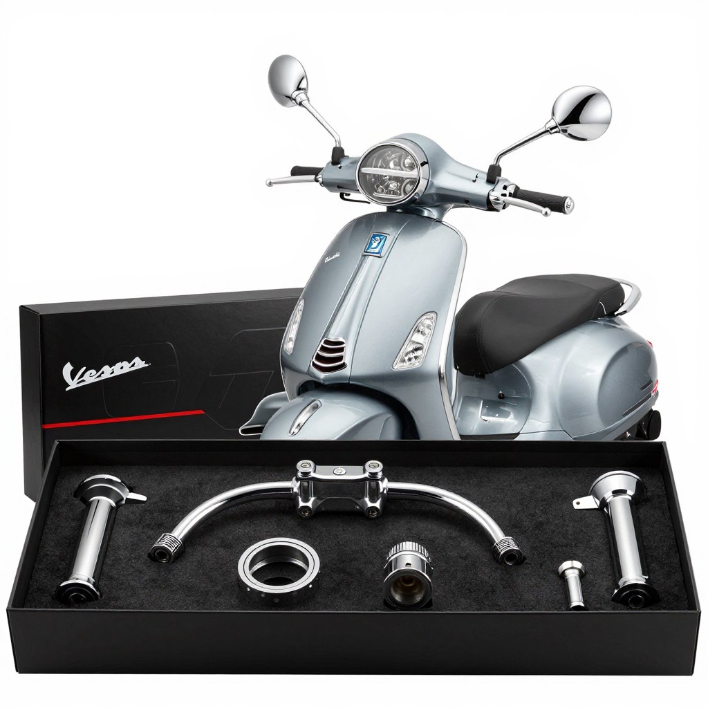 Kit tuning VESPA GTS Sport cromados italianos espejos manillar accesorios premium Chile