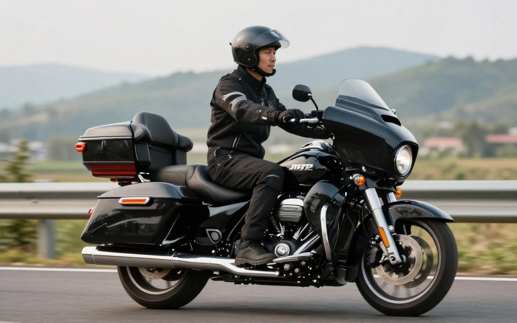 Satisfied rider enjoying reliable JT equipped motorcycle