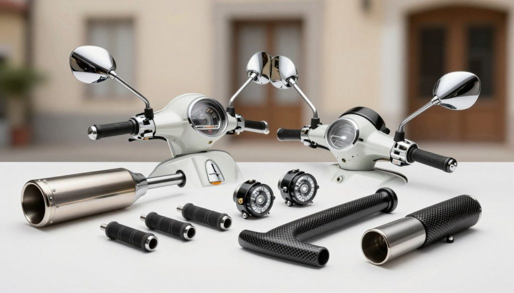 VESPA maicosport.cl accesorios tuning Chile cromados espejos retrovisores manillares personalizados scooter