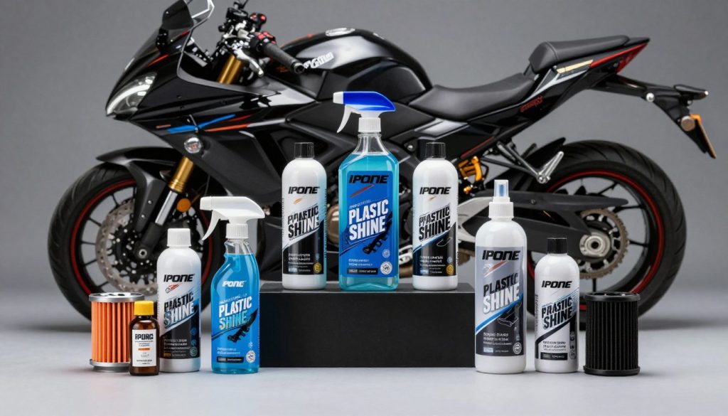 productos cuidado moto ipone plastic shine limpiador protector